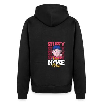 Stuffy Nose Crew Shirt Geschenk - Unisex Premium Bio Zip Hoodie - Schwarz - Hinten - Nico (187cm)