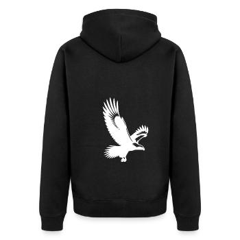 White-tailed eagle with huge wings tattoo style bird - Unisex Premium Organic Zip Hoodie - black - Back - Nico (187cm)