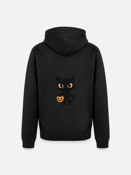 Panther Halloween Funny Zombie - Unisex Premium Organic Zip Hoodie - black