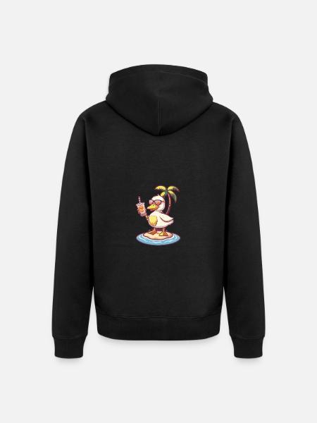 Goose Summer Beach Comic - Unisex Premium Organic Zip Hoodie - black