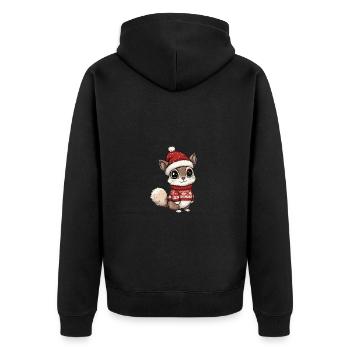 Bande dessinée de Noël écureuil - Veste à capuche bio Premium Unisexe - noir - Dos - Nico (187cm)