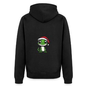 Lézard Noël Mignon - Veste à capuche bio Premium Unisexe - noir - Dos - Nico (187cm)