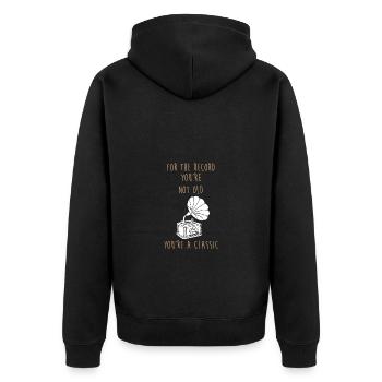 Vinyle - Veste à capuche bio Premium Unisexe - noir - Dos - Nico (187cm)