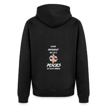 Sternzeichen Fische - Unisex Premium Bio Zip Hoodie - Schwarz - Hinten - Nico (187cm)