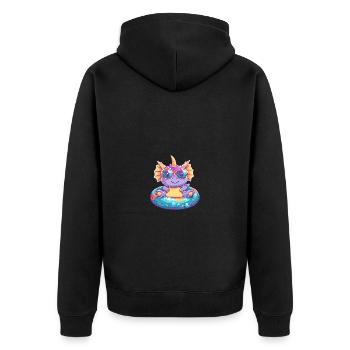 Dinosaur triceratops Comic Cool - Unisex Premium Organic Zip Hoodie - black - Back - Nico (187cm)