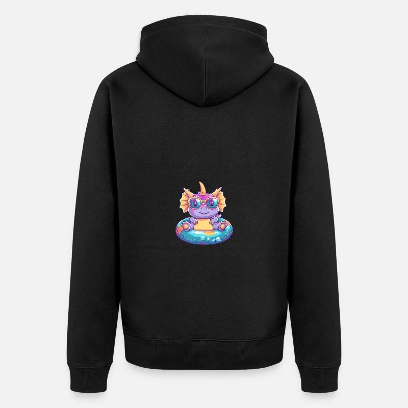 Dinosaurier triceratops Comic Cool - Unisex Premium Bio Zip Hoodie - Schwarz