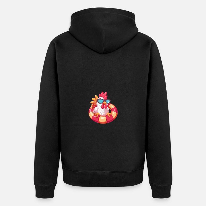 Hahn Comic Cool - Unisex Premium Bio Zip Hoodie - Schwarz
