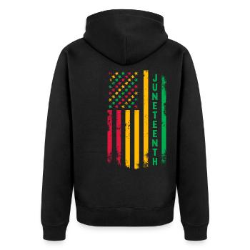 Juneteenth - Veste à capuche bio Premium Unisexe - noir - Dos - Nico (187cm)