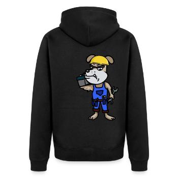 Handwerk Handwerker Baustelle Berufe Unternehmer - Unisex Premium Bio Zip Hoodie - Schwarz - Hinten - Nico (187cm)