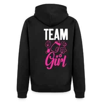 Team Girl Baby Sex Reveal - Veste à capuche bio Premium Unisexe - noir - Dos - Nico (187cm)