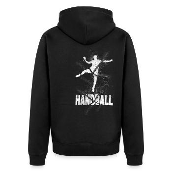 Handball Handballeur Handball Joueur de handball Splash Grunge - Veste à capuche bio Premium Unisexe - noir - Dos - Nico (187cm)