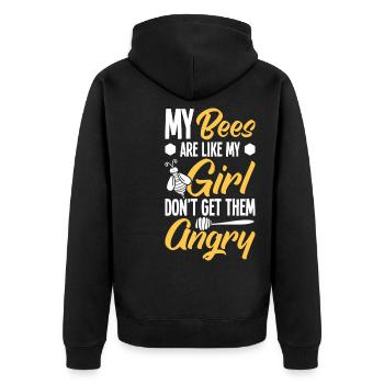 Beekeepers Bees Honey bees Beekeeping - Unisex Premium Organic Zip Hoodie - black - Back - Nico (187cm)