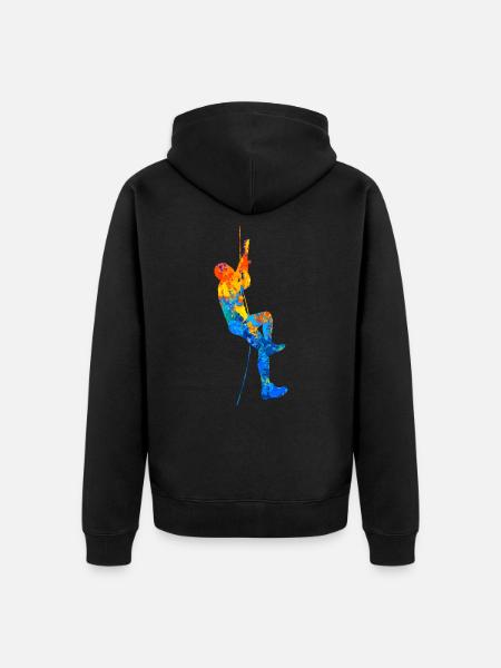 Bouldering Climbing Boulder Boulderer Climbing Hall - Unisex Premium Organic Zip Hoodie - black
