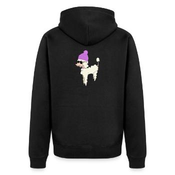 Poodle winter inflatable dog sunglasses winter - Unisex Premium Organic Zip Hoodie - black - Back - Nico (187cm)