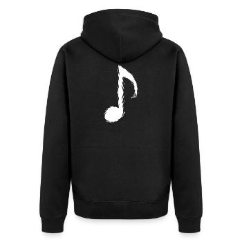 Musiknote Bürste Design Modern Vektor Weiß - Unisex Premium Bio Zip Hoodie - Schwarz - Hinten - Nico (187cm)