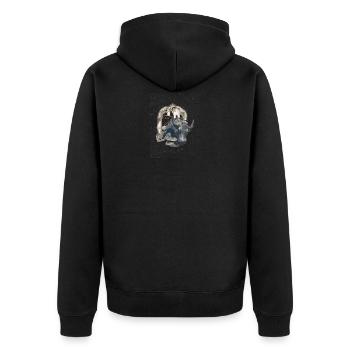 Bullenmarkt Aktienmärkte Wall Street NYSE - Unisex Premium Bio Zip Hoodie - Schwarz - Hinten - Nico (187cm)