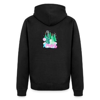 Christmas Xmas Christmas Tree Design - Unisex Premium Organic Zip Hoodie - black - Back - Nico (187cm)