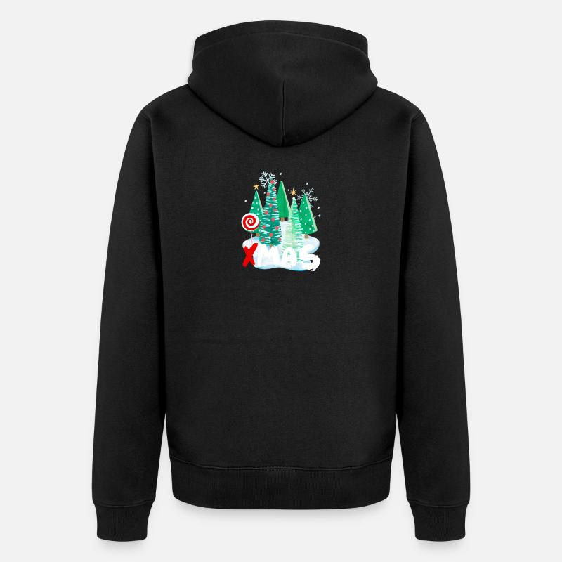 Xmas Tannenbaum Design - festliche Geschenkidee - Unisex Premium Bio Zip Hoodie - Schwarz