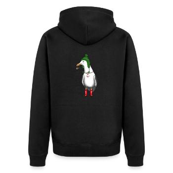 Idée cadeau hiver Seagull Sea Coast - Veste à capuche bio Premium Unisexe - noir - Dos - Nico (187cm)