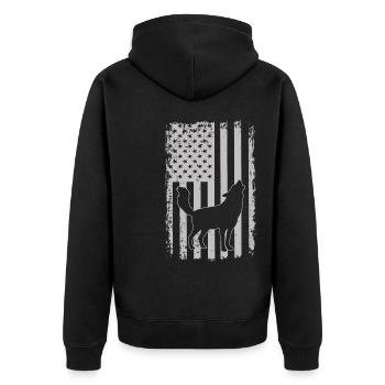 Conception de chasseur de coyote pour la chasse au coyote - Veste à capuche bio Premium Unisexe - noir - Dos - Nico (187cm)