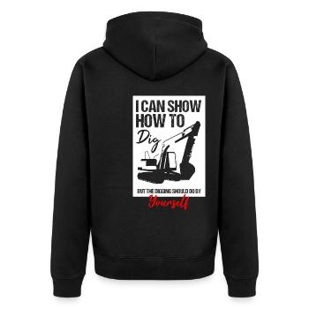 Excavator design for excavator operators - Unisex Premium Organic Zip Hoodie - black - Back - Nico (187cm)