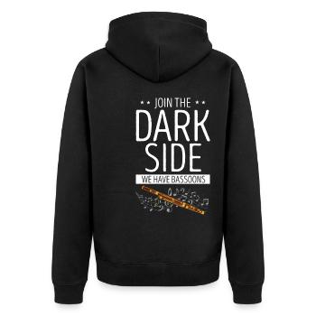 Fagottrohr für Fagottist und Fagottorchester - Unisex Premium Bio Zip Hoodie - Schwarz - Hinten - Nico (187cm)