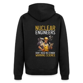 Nuklearingenieur für Kernkraftwerk und Kernenergie - Unisex Premium Bio Zip Hoodie - Schwarz - Hinten - Nico (187cm)