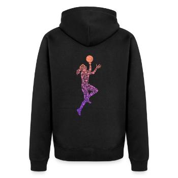 Basketball Symbols Women Basketball Player - Unisex Premium Organic Zip Hoodie - black - Back - Nico (187cm)