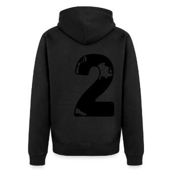 2 Maillot numéro - Veste à capuche bio Premium Unisexe - noir - Dos - Nico (187cm)