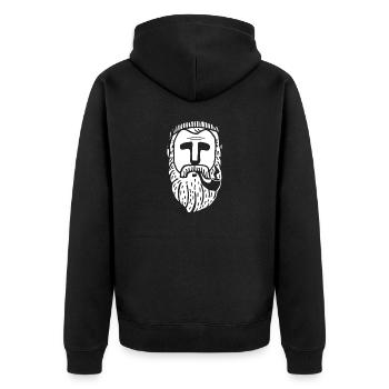 Der Mann mit Brat & Pfeife - Unisex Premium Bio Zip Hoodie - Schwarz - Hinten - Nico (187cm)