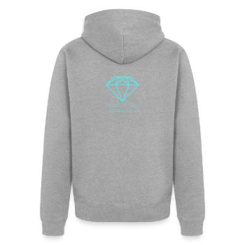Rare comme un diamant - Veste à capuche bio Premium Unisexe - gris chiné - Dos - Nico (187cm)