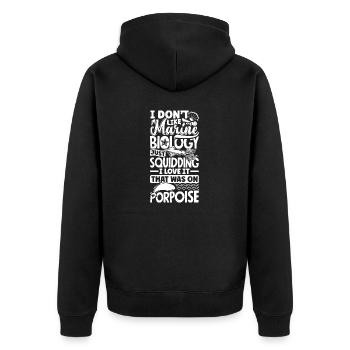 Marine Biology Marine Biologist Science Just - Unisex Premium Bio Zip Hoodie - Schwarz - Hinten - Nico (187cm)