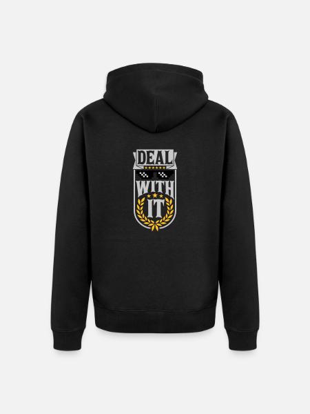 Deal with it Laurel Wreath - Unisex Premium Organic Zip Hoodie - black
