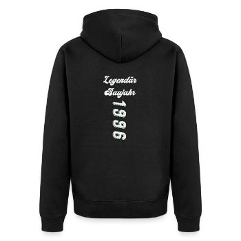1996 - Unisex Premium Bio Zip Hoodie - Schwarz - Hinten - Nico (187cm)