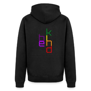 Be kind - Unisex Premium Bio Zip Hoodie - Schwarz - Hinten - Nico (187cm)
