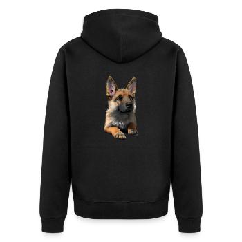 Chiot Berger Allemand Propriétaire Chien - Veste à capuche bio Premium Unisexe - noir - Dos - Nico (187cm)