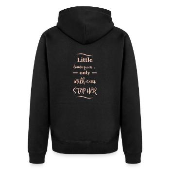 Drama Queen Babysprüche - Unisex Premium Bio Zip Hoodie - Schwarz - Hinten - Nico (187cm)