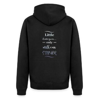 Drama Girl - Unisex Premium Organic Zip Hoodie - black - Back - Nico (187cm)