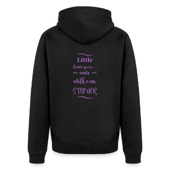 Babysprüche - Unisex Premium Bio Zip Hoodie - Schwarz - Hinten - Nico (187cm)