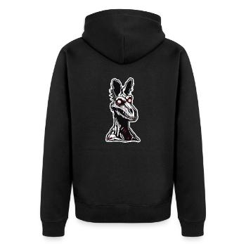 Känguru / Tier / Australien / Beuteltier / Outback - Unisex Premium Bio Zip Hoodie - Schwarz - Hinten - Nico (187cm)