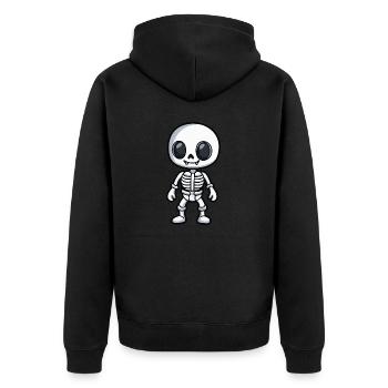 Skelett Halloween Comic - Unisex Premium Bio Zip Hoodie - Schwarz - Hinten - Nico (187cm)