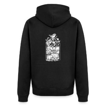Autums mind - Unisex Premium Bio Zip Hoodie - Schwarz - Hinten - Nico (187cm)