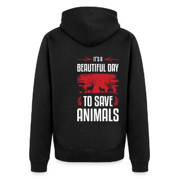 Tierscützer animaux - Veste à capuche bio Premium Unisexe - noir - Dos - Nico (187cm)