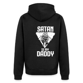 Satanism | Satanist Satan Pentagram Gifts - Unisex Premium Organic Zip Hoodie - black - Back - Nico (187cm)