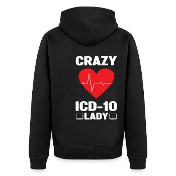 Klinische Kodierfachkraft | Krankenhaus Geschenke - Unisex Premium Bio Zip Hoodie - Schwarz - Hinten - Nico (187cm)