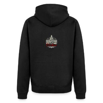 Merry Christmas Weihnachtsfeier Weihnachts - Unisex Premium Bio Zip Hoodie - Schwarz - Hinten - Nico (187cm)