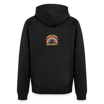 Sécurité des licornes Devise de la licorne Sécurité des licornes - Veste à capuche bio Premium Unisexe - noir - Dos - Nico (187cm)