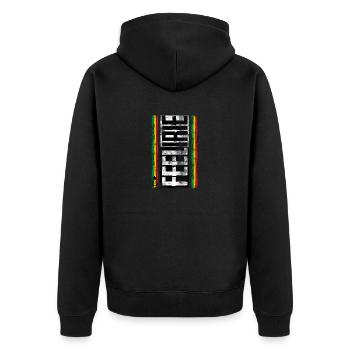 feel irie reggae 2 - Unisex Premium Bio Zip Hoodie - Schwarz - Hinten - Nico (187cm)