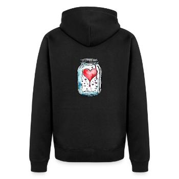 Pot plein d'aquarelles de coeurs d'amour - Veste à capuche bio Premium Unisexe - noir - Dos - Nico (187cm)