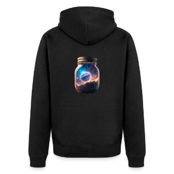 Universe in a glass - Unisex Premium Organic Zip Hoodie - black - Back - Nico (187cm)